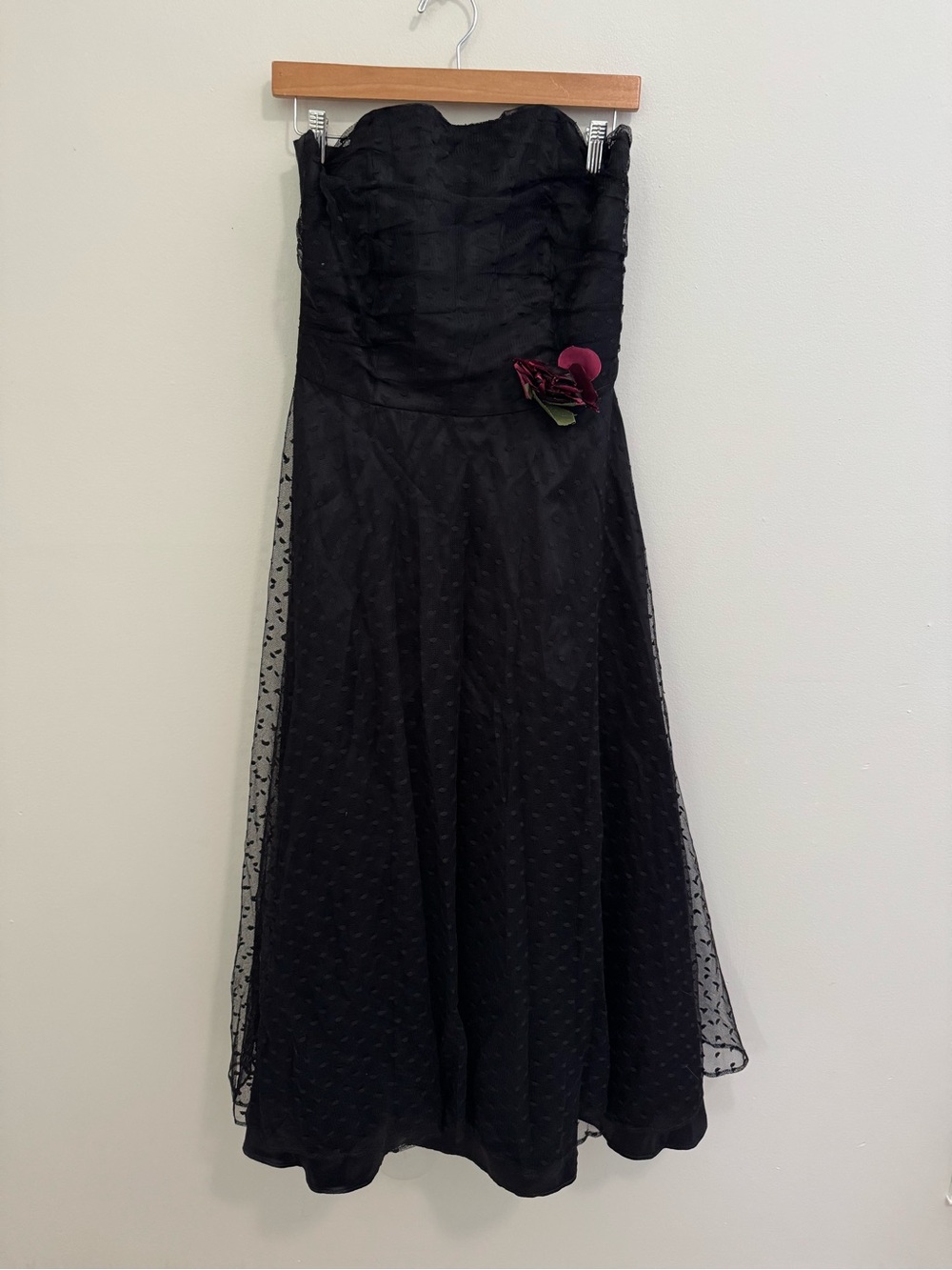 Vintage Scott McClintock Black Tulle Midi Dress